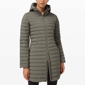 Lululemon Pack It Down Long Jacket Grey Sage EUC